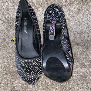 pearl black heels